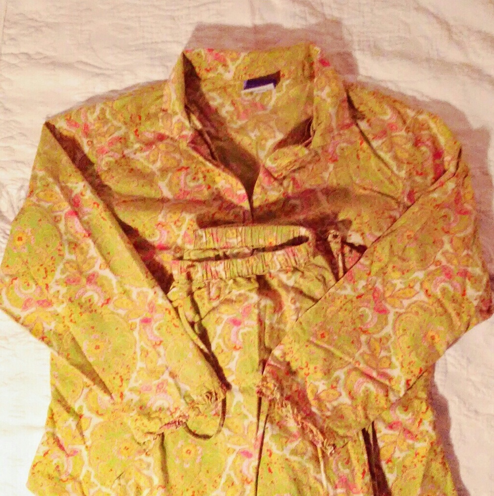 Green and Pink Paisley Pajamas